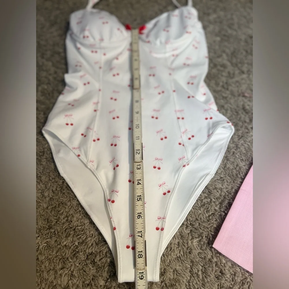 LoveShackFancy Veranda Mina One Piece | Cherry Bow Print | Dustbag | NWT | S - Picture 7 of 15